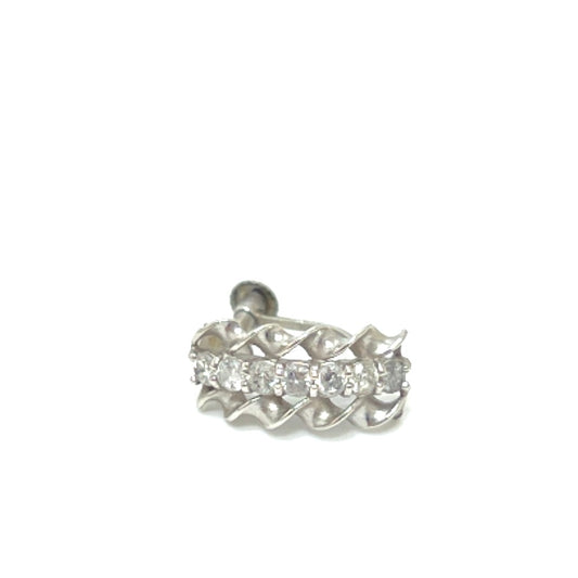 Jewelry Pt900 Diamond Single Earring Pt900 Women's Silver