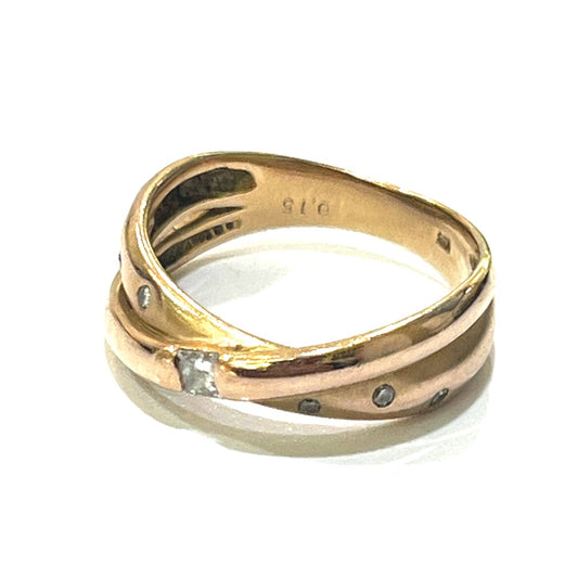 Jewelry K18PG D0.15ct Diamond Diamond Jewelry Accessories Ring K18PG Women's Pink Gold Gold