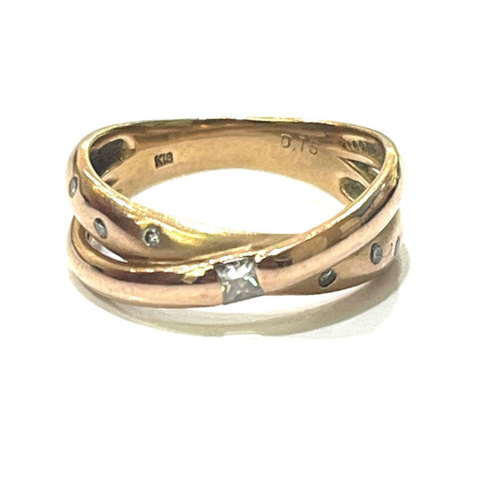 Jewelry K18PG D0.15ct Diamond Diamond Jewelry Accessories Ring K18PG Women's Pink Gold Gold