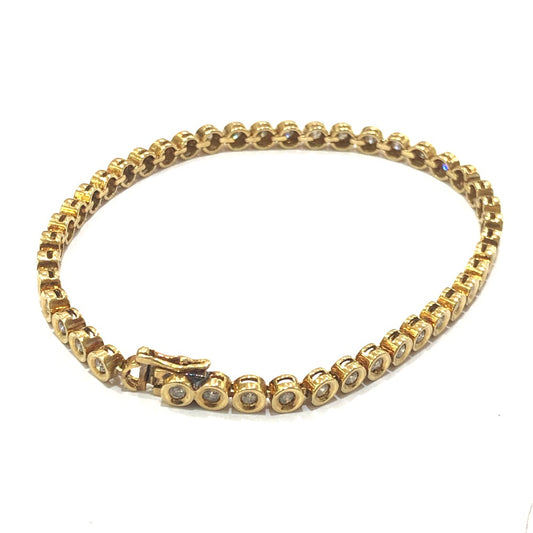 Jewelry K18 D1.50ct Diamond Accessory Tennis Bracelet K18YG Women's Gold