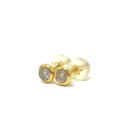 Jewelry K18 Diamond D0.14ct Binaural Jewelry Accessories Earrings K18 Women's Gold