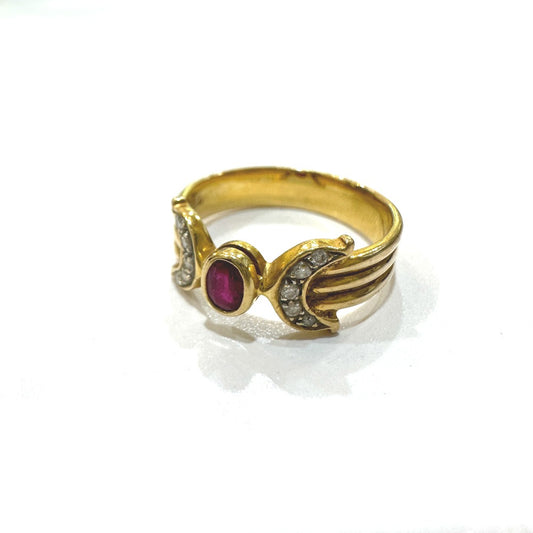 Jewelry K18 Ruby Stoneless Diamond Jewelry Accessories Ring K18 Women's Gold