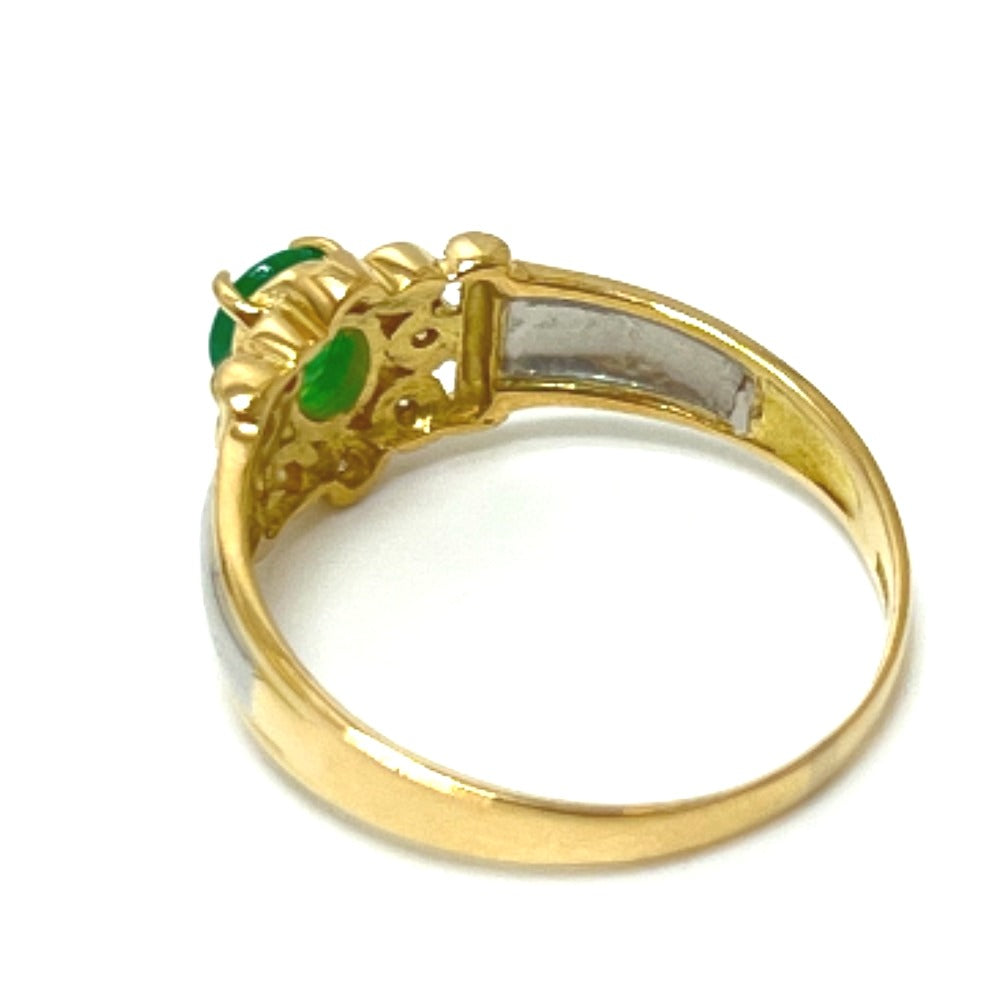 Jewelry K18 x Pt900 Emerald and Diamond Ring, Unmarked, Women's, K18 Gold