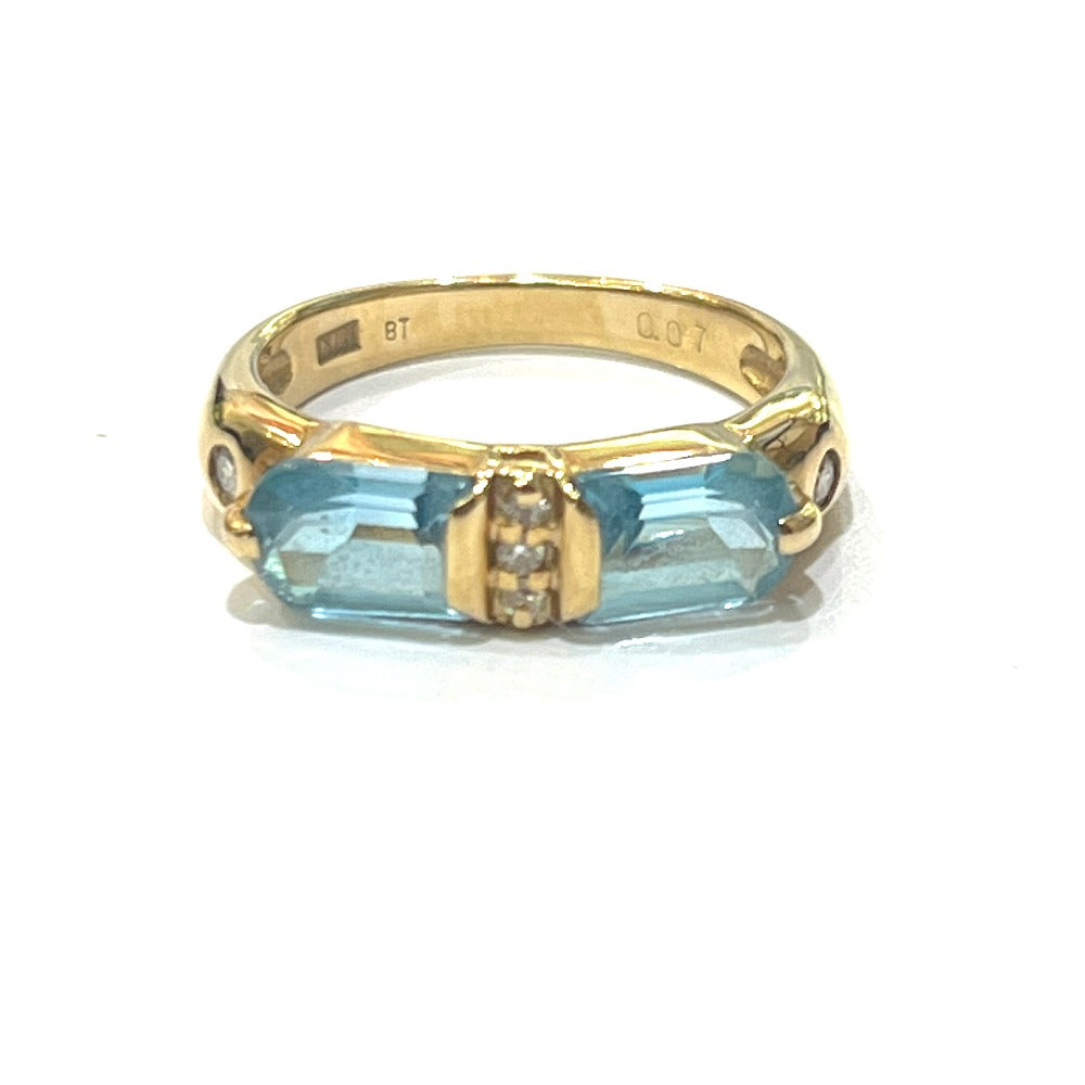 jewelry K18 アクアマリン D0.07ct アクセサリー 色石 宝石 リング・指輪 K18 レディース ゴールド