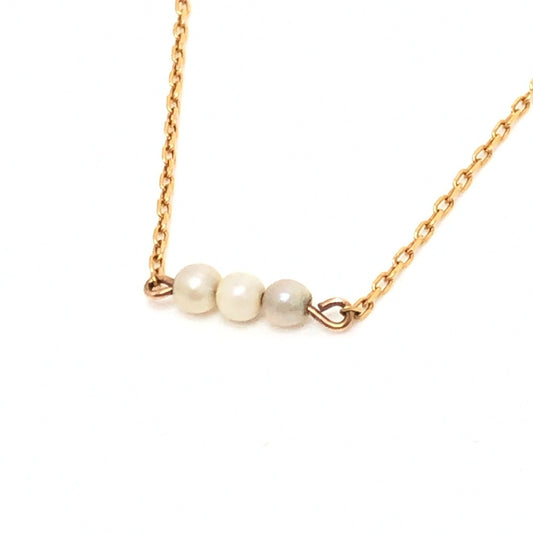 Jewelry K18 Mini Pearl Necklace Accessories Small Necklace K18 Women's Gold