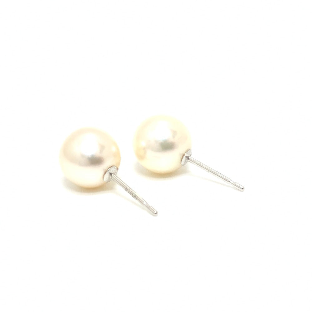 jewelry K14WG มุก 9 มม. ต่างหู เครื่องประดับ ต่างหู K14WG ผู้หญิง สีขาว