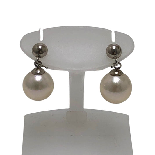jewelry Pt900 キャッチ パール アクセサリー 真珠 ドロップピアス 両耳 ピアス パール レディース ホワイト