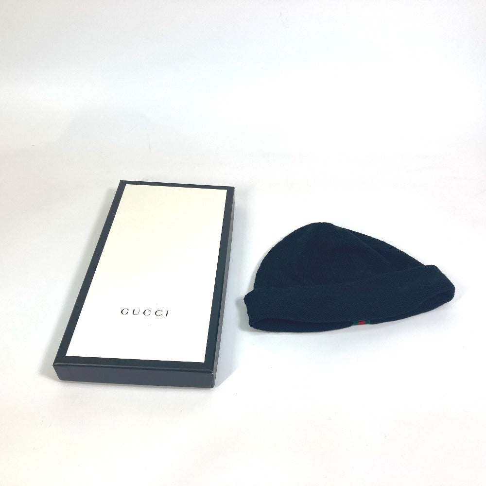 GUCCI シェリーライン ビーニー ニットキャップ 帽子 ニット帽 ウール メンズ ブラック