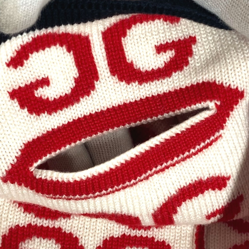 GUCCI Logo Neck Warmer Accessory Scarf Wool Unisex Red