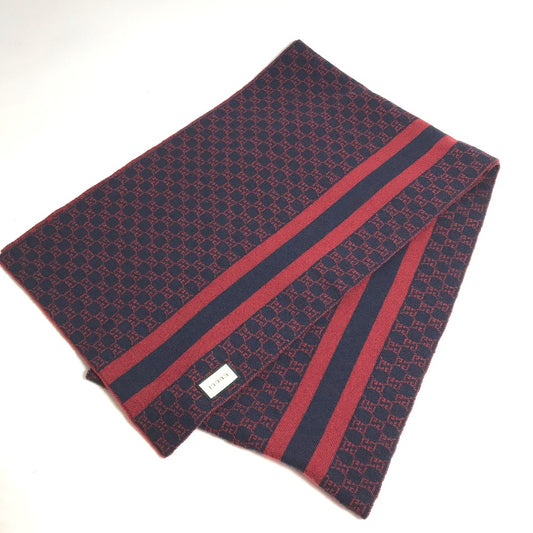 GUCCI GG Two-Tone Wool Scarf, Women's, Red
