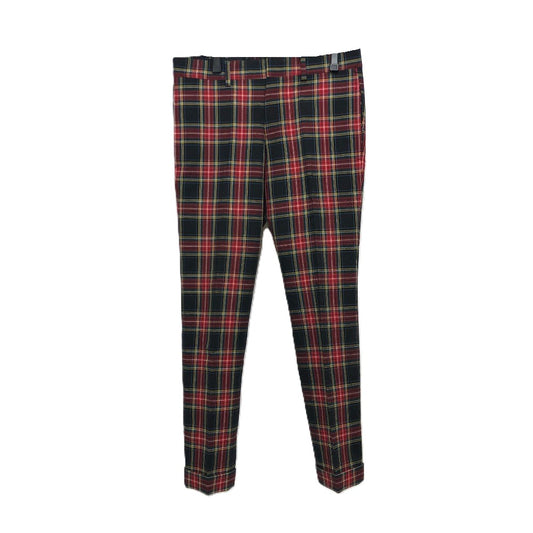 GUCCI 864U01 Checkered Sweatpants, Men's Wool, Red