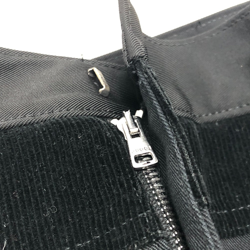 Gucci 222279 Corduroy Beralih Seluar Seluar Seluar Seluar Lebar Kapas Lelaki Hitam