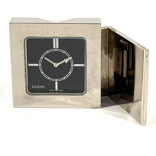 GUCCI REF0840 ロゴ トラベルウォッチ ウォッチ インテリア 置時計 SS ユニセックス シルバー - brandshop-reference