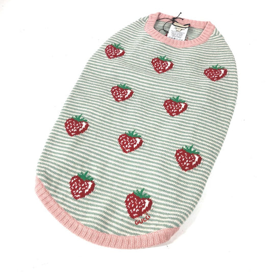 GUCCI 695740 犬用 ドッグ 犬 ワンちゃん わんちゃん ニット イチゴ ペット服 トップスその他 ウール ユニセックス ピンク - brandshop-reference