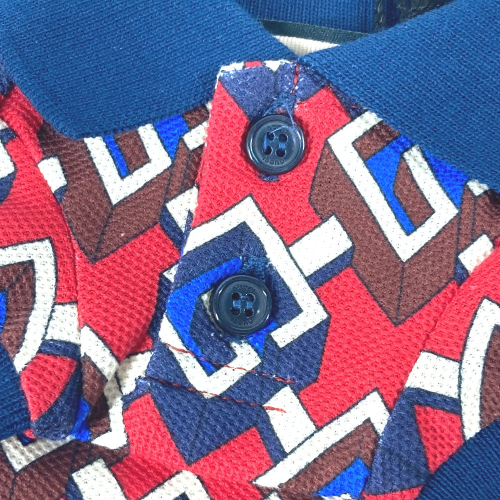GUCCI 695744 Dog Logo Pet Clothes with GG Geometric Pattern, Cotton Tops, Unisex, Navy