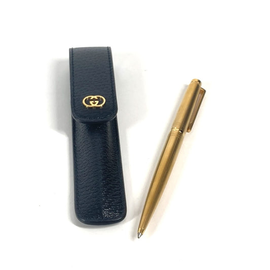 GUCCI 662762 Interlocking G Pencil Case with Case, Metal, Unisex, Gold