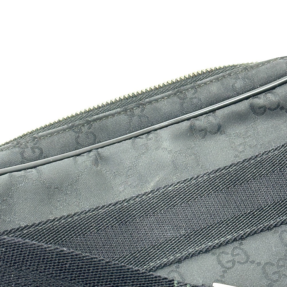 GUCCI 336672 GG Nylon Body Bag/Waist Bag Nylon/Leather Men's Black