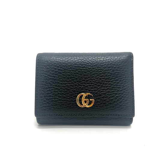 GUCCI 474746 GGマーモント コンパクトウォレット 小銭入れ 財布 ウォレット コンパクト財布 3つ折り財布 レザー レディース - brandshop-reference