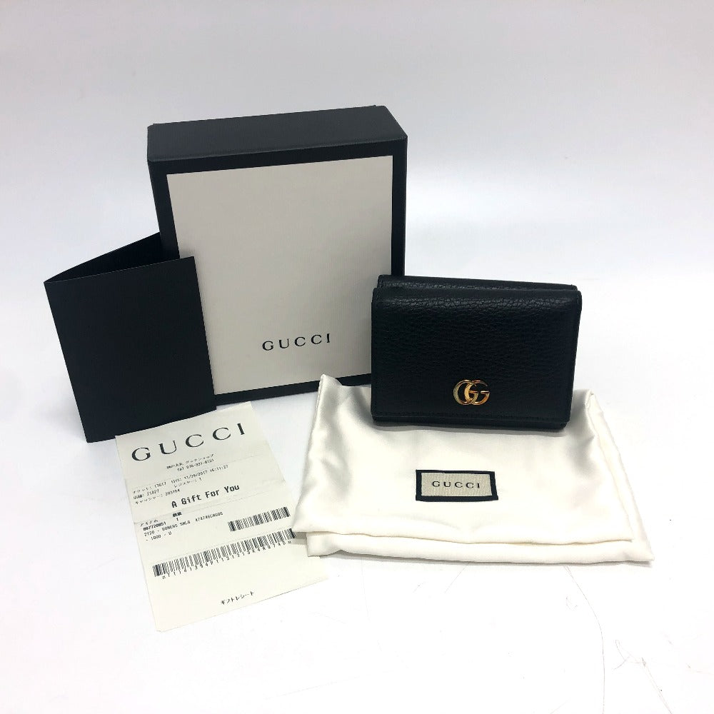 GUCCI 474746 GGマーモント コンパクトウォレット 小銭入れ 財布 ウォレット コンパクト財布 3つ折り財布 レザー レディース - brandshop-reference