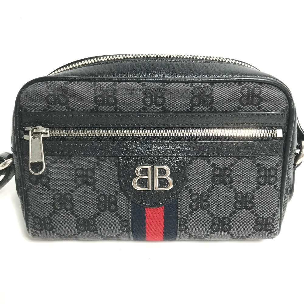 GUCCI 680128 バレンシアガ Balenciaga コラボ ハッカープロジェクト GG ポシェット 斜め掛け カバン ショルダーバッグ  キャンバス/レザー メンズ | brandshop-reference