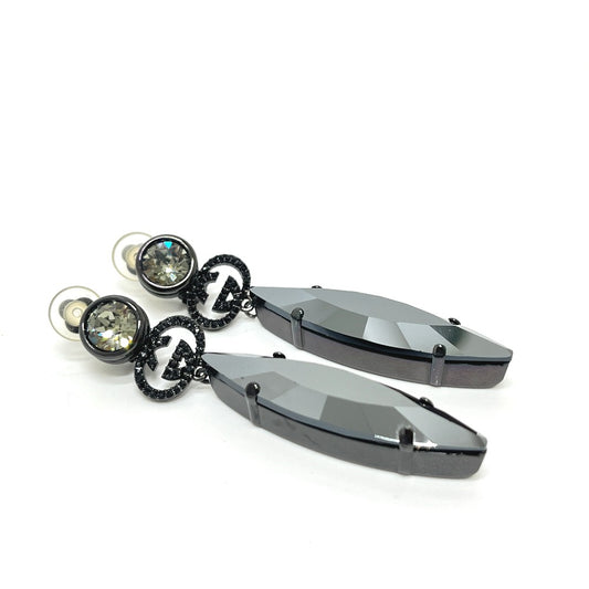 GUCCI GG クリスタル ビジュー アクセサリー イヤリング メタル レディース ブラック