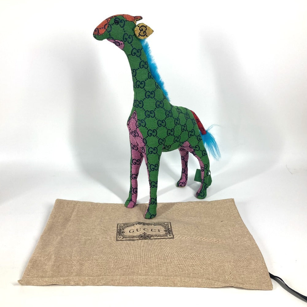 GUCCI 670233 GG デコラティブ キリン アニマル 人形 インテリア ぬいぐるみ GGキャンバス ユニセックス マルチカラー - brandshop-reference