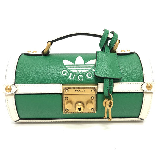 GUCCI 723801 Logo Golf Ball Case, Adidas Collaboration, 2-Way Bag, Handbag, Ball Case, Leather Handbag, Women's, Green