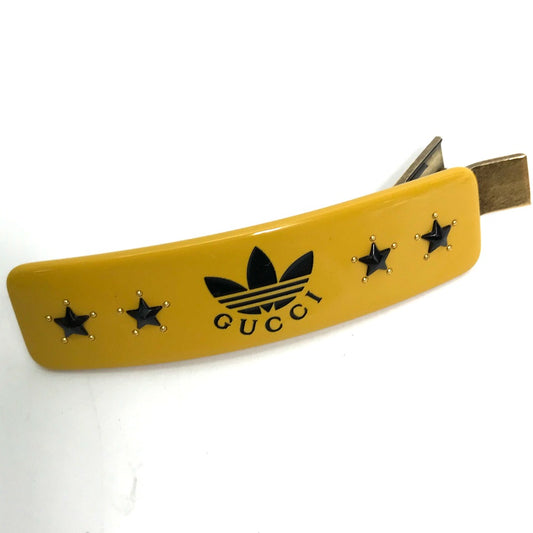 GUCCI 702940 Hair Accessory, Adidas Collaboration Hair Clip Barrette, Plastic, Women's, Yellow