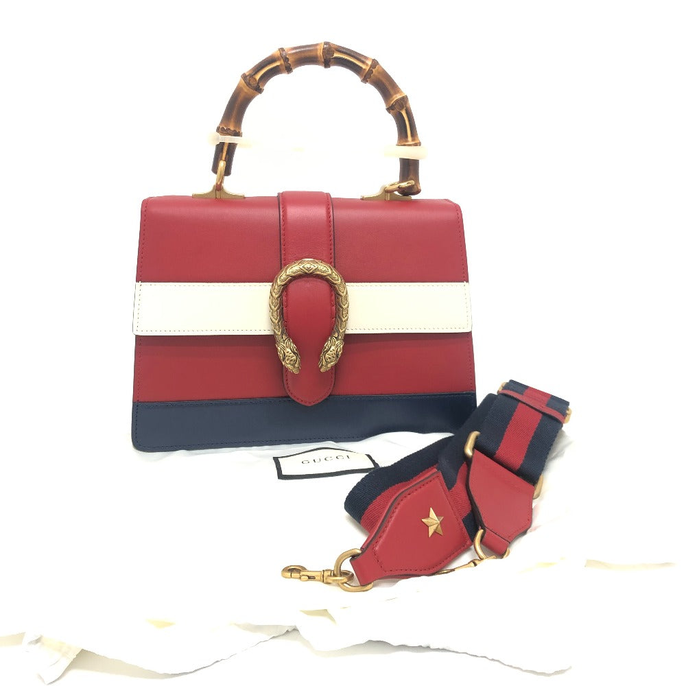 GUCCI 448075 バンブー ディオニュソス 2WAYバック カバン バック ショルダーバック ハンドバッグ レザー レディース ホワイト ネイビー レッド マルチカラー - brandshop-reference