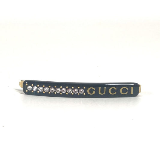 GUCCI GG Logo Rhinestone Hairpin Plastic Hair Accessory for Women in Black