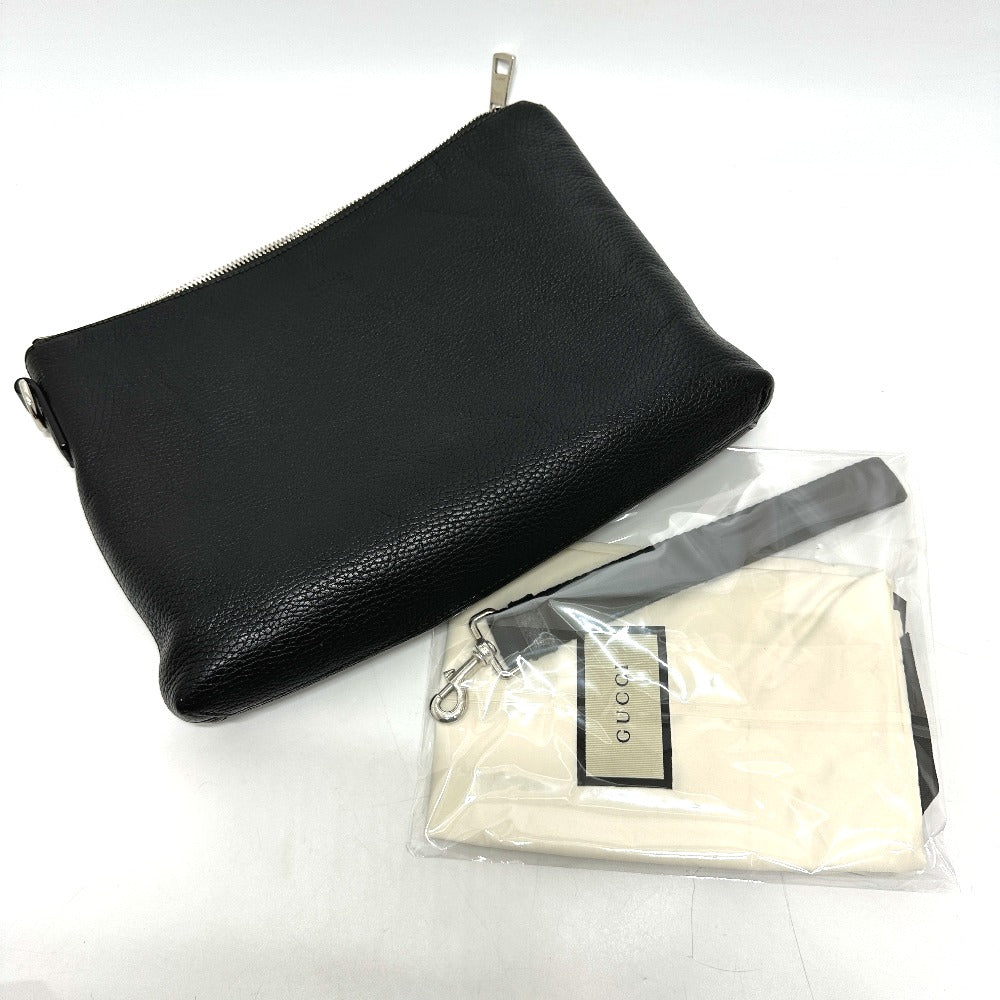 GUCCI 387075 コスモポリス ストラップ カバン クラッチバッグ レザー ユニセックス ブラック