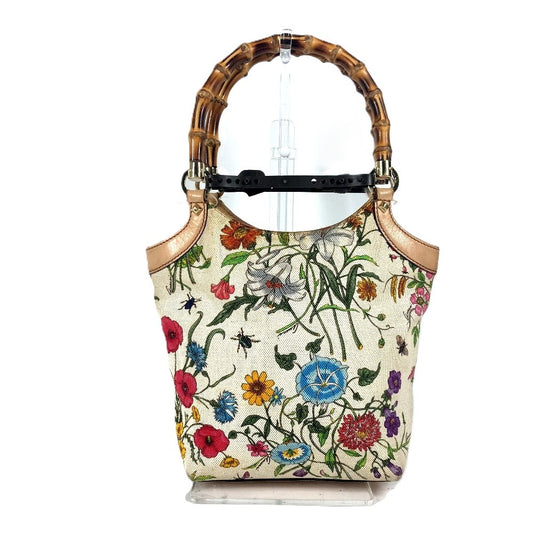 GUCCI 140203 フローラ バンブー 花柄 フラワー カバン トートバッグ ハンドバッグ キャンバス レディース マルチカラー - brandshop-reference