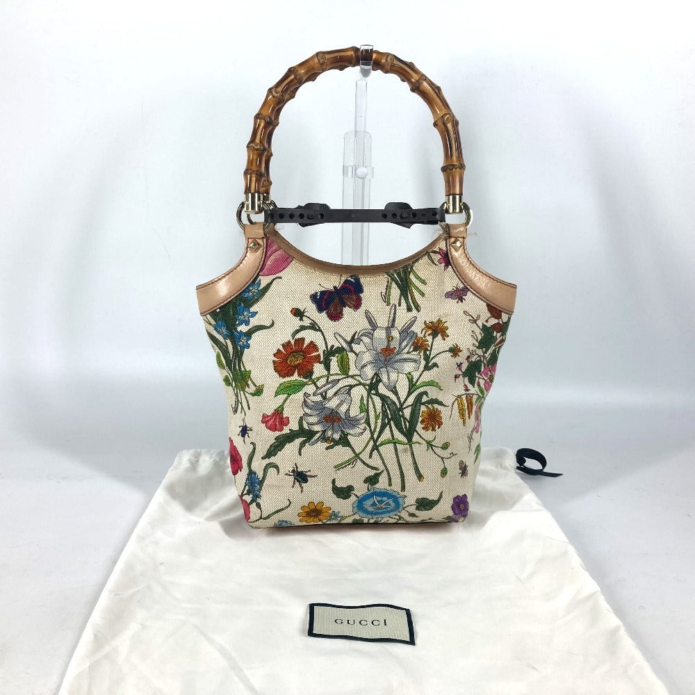 GUCCI 140203 フローラ バンブー 花柄 フラワー カバン トートバッグ ハンドバッグ キャンバス レディース マルチカラー - brandshop-reference