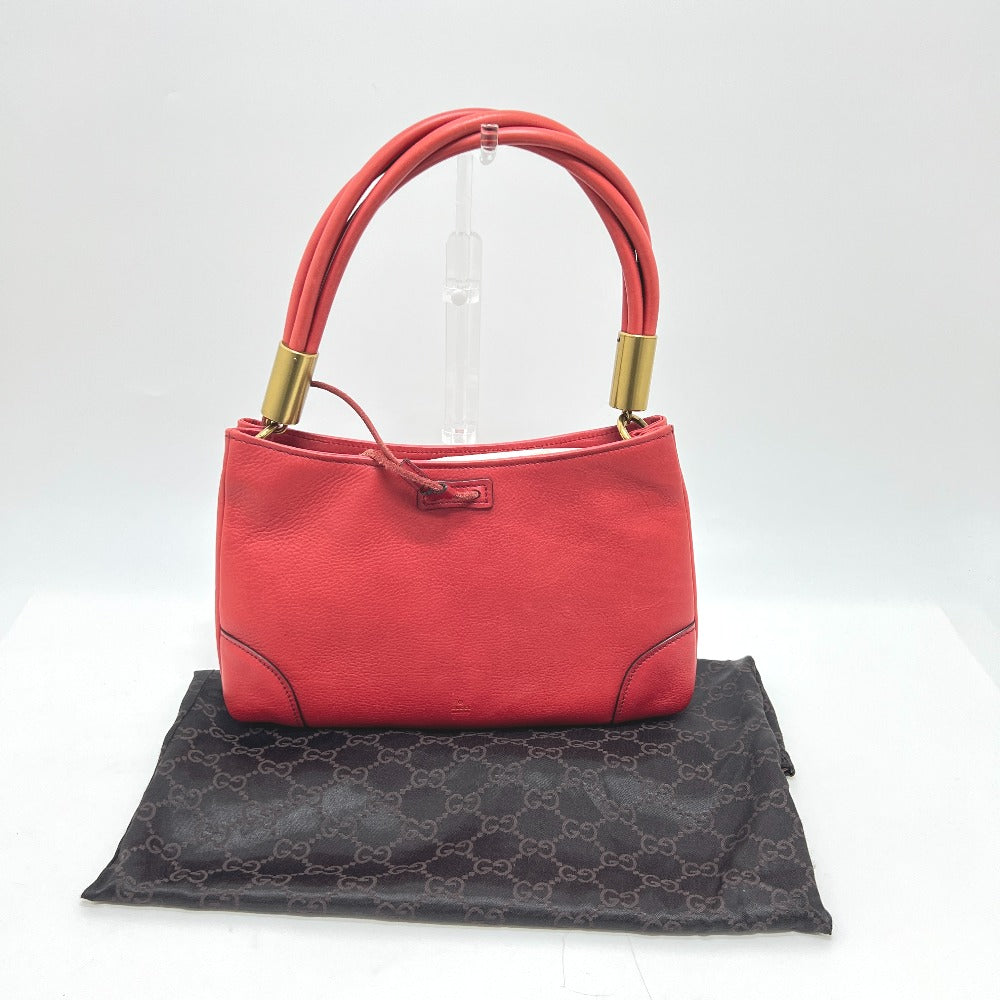 GUCCI 108964 Logo Bag Handbag Handbag Leather Ladies Red