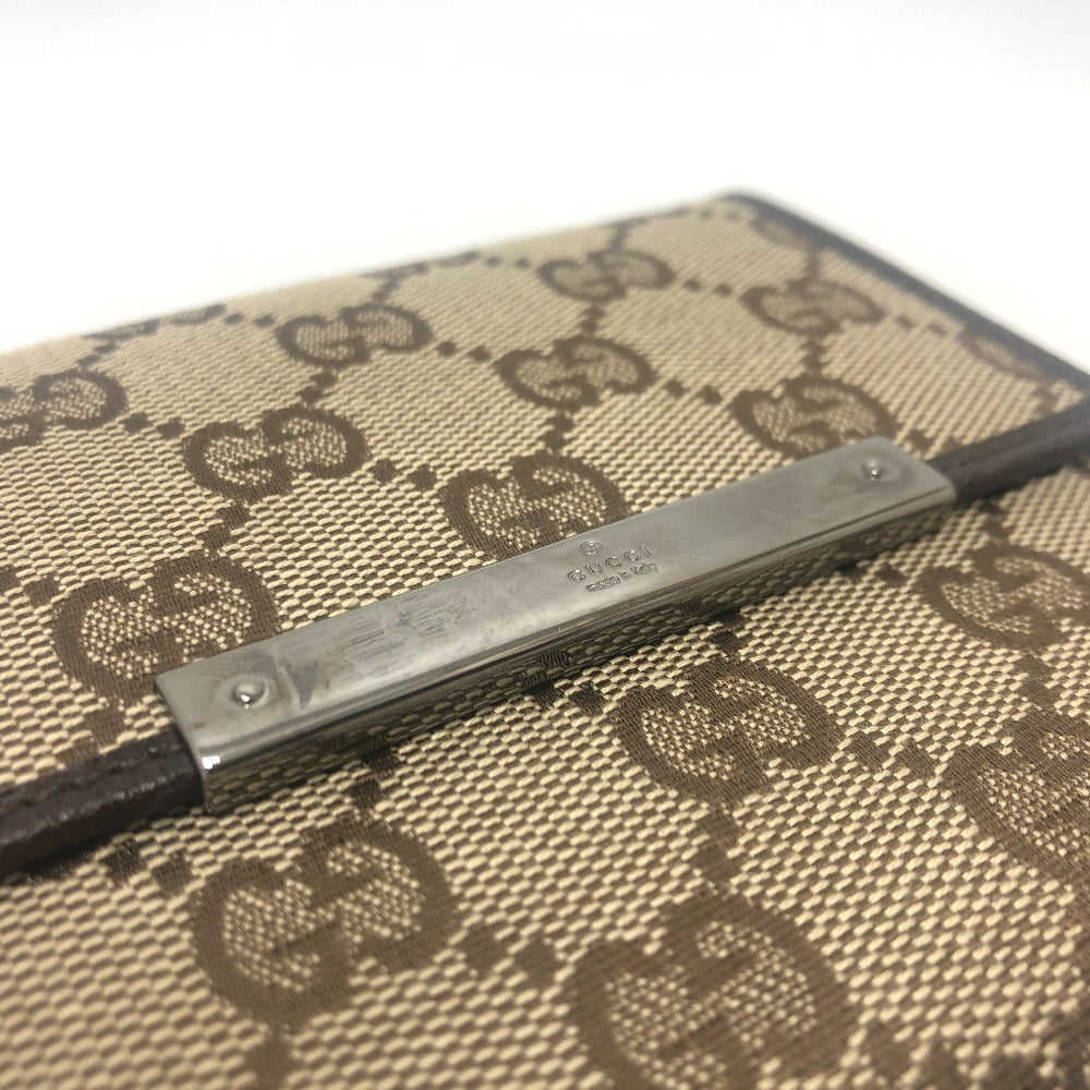 GUCCI 112664 GG Logo Fold Wallet Wallet Wallet Bifold Wallet GG Canvas/Leather Unisex Beige