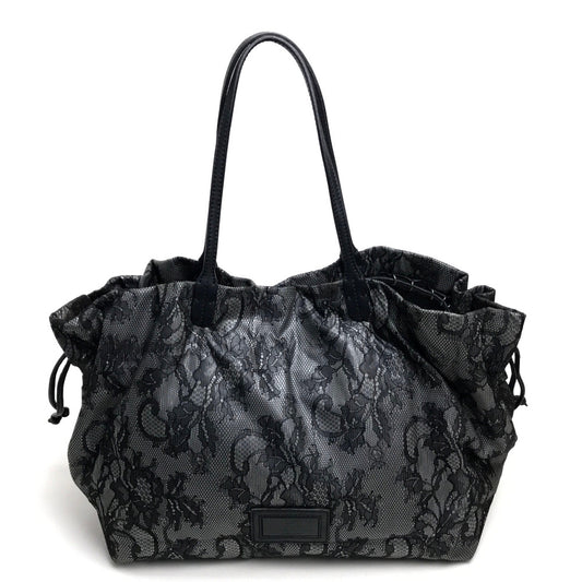 Valentino Garavani Black Lace Shoulder Bag/Tote Bag, Vinyl, Women's, Black
