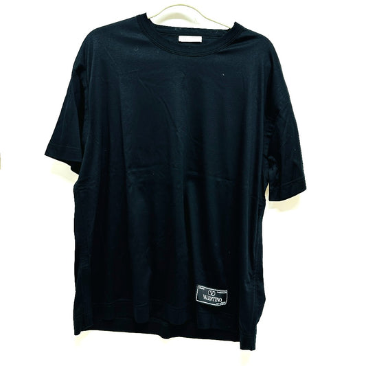 VALENTINO Logo Tailoring Label apparel Short sleeve T-shirt cotton Black Used