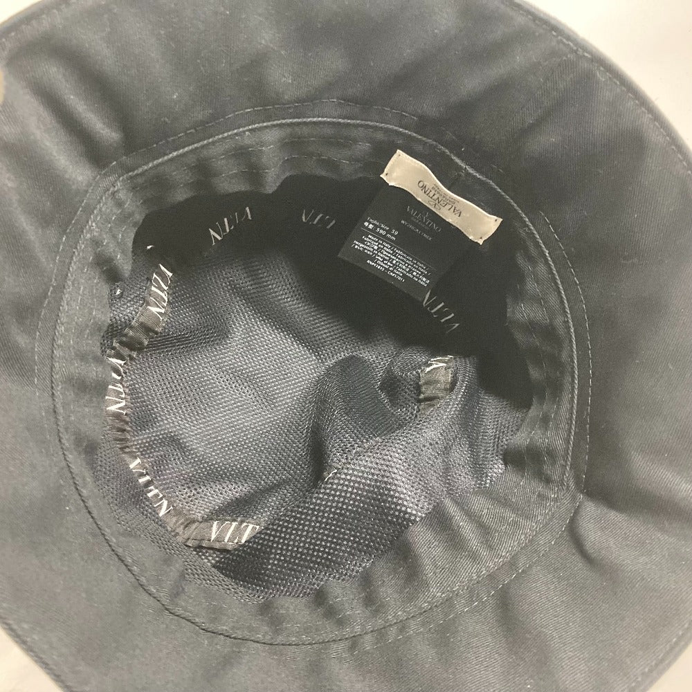 VALENTINO WY2HGA11MEX バイカラー ロゴ ハット帽 帽子 バケットハット ボブハット ハット コットン ユニセックス ブラック - brandshop-reference