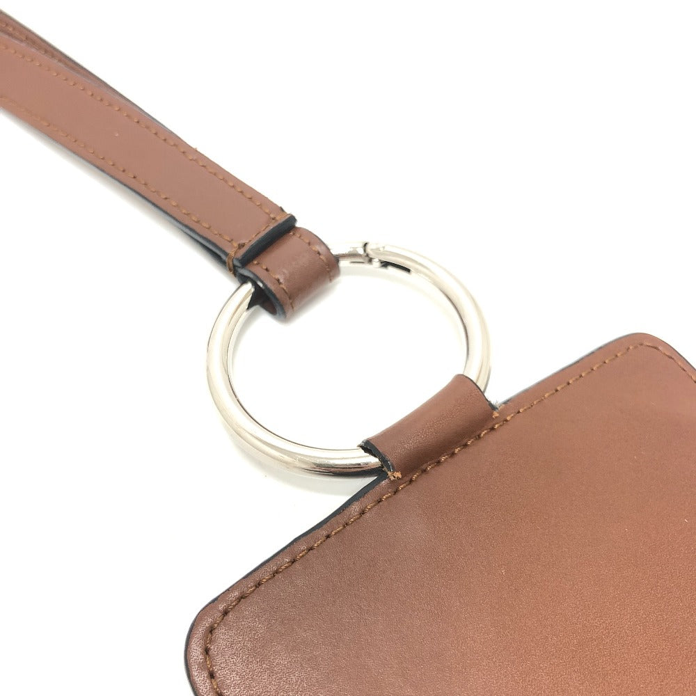 VALENTINO Logo All-Over Print Strap Smartphone Neck Shoulder Bag in Brown Leather, Unisex