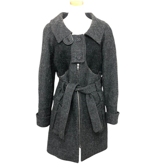 Chloe 7HMA59-7H076 ジップアップ アパレル アウター ロングコート ベルト付き ロングコート ウール レディース グレー