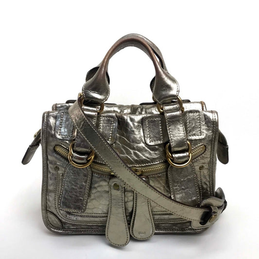 Chloe Bay Bag Handbag Shoulder Bag Leather Women's Gold