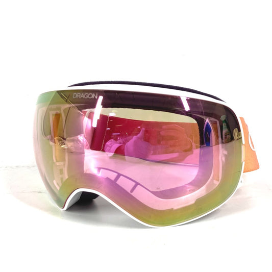 Chloe & Dragon collaboration Cassidy ski and snow goggles, unisex plastic sunglasses in white.