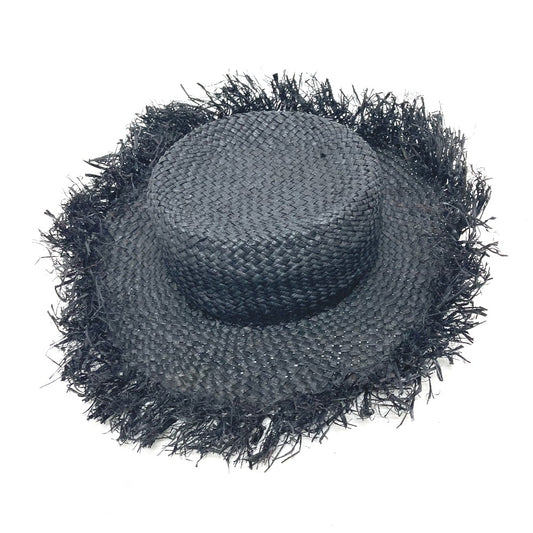 DOLCE&GABBANA ストロー 麦わら帽 ハット ハット帽 帽子 ラフィア レディース ブラック - brandshop-reference