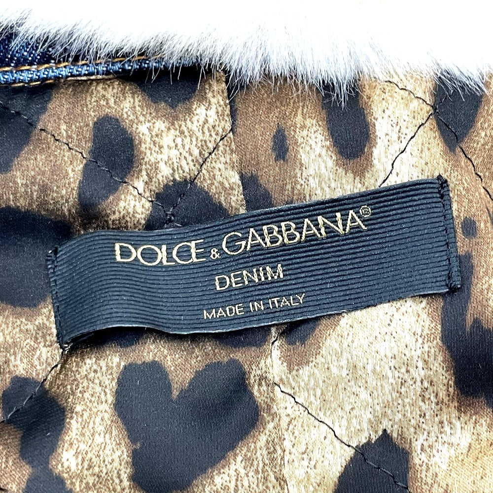 DOLCE&GABBANA Women's Blue Denim Jacket with Fur
