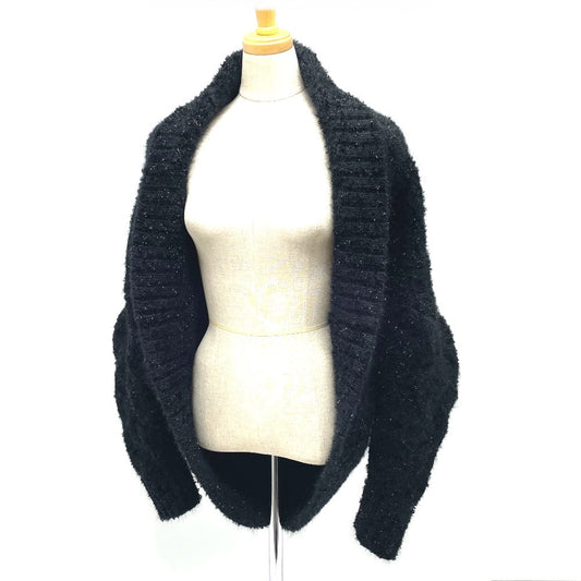 DOLCE&GABBANA FXA59T Women's Dolman Sleeve Angora Knit Cardigan, 2020 Autumn/Winter, Black