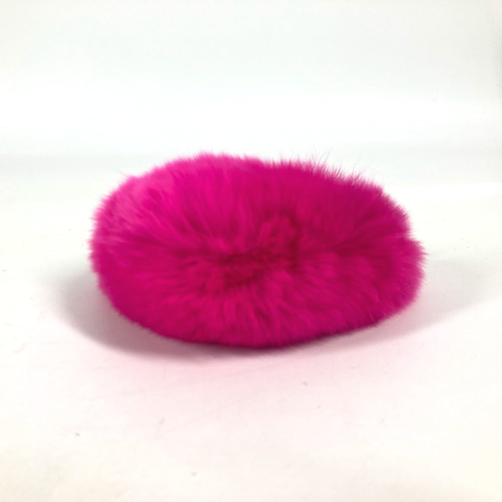 DOLCE&GABBANA Heart Bag Charm Keychain with Fur, Women's, Pink