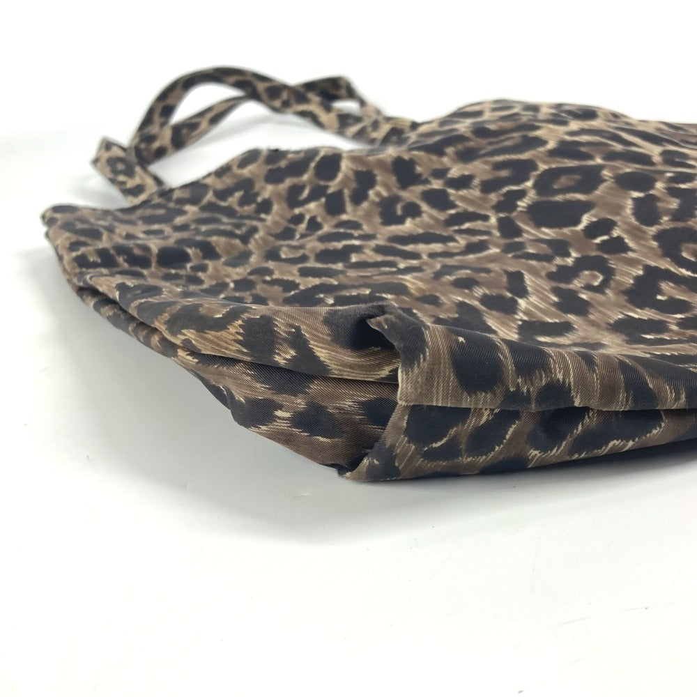 DOLCE & GABBANA Leopard Print Eco Bag Shoulder Bag Tote Handbag Nylon Women's Brown