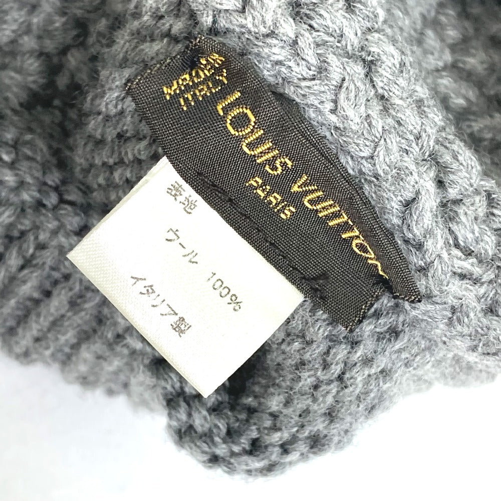 LOUIS VUITTON M74404 ビーニー ニットキャップ ダミエ ボネ ヘルシンキ 帽子 ニット帽 ウール ユニセックス グレー