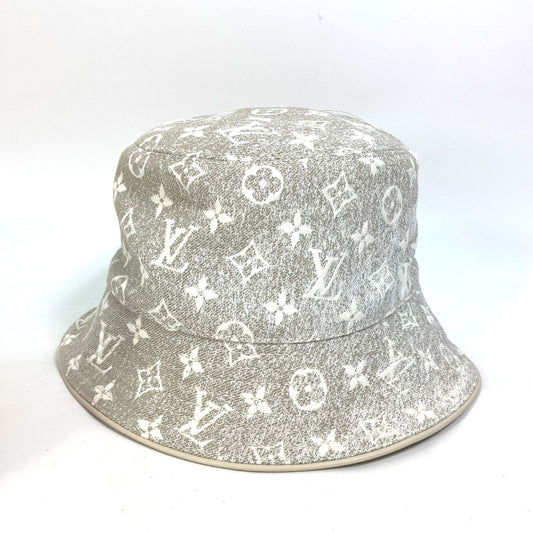 LOUIS VUITTON M7058S バケットハット・モノグラム ジャガード デニム ハット帽 帽子 バケットハット ボブハット ハット ナイロン レディース ベージュ