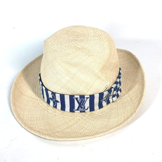 LOUIS VUITTON M7103M Monogram Straw Hat, Chapeau Summertime Style, Unisex, Beige